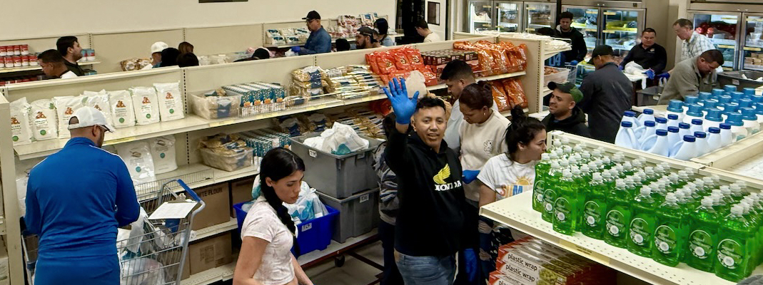 Volunteers working together